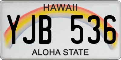 HI license plate YJB536