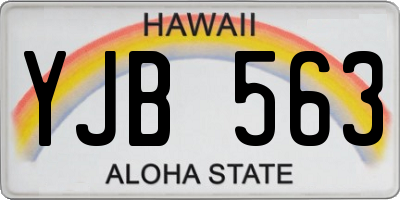 HI license plate YJB563