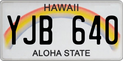 HI license plate YJB640