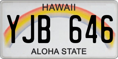 HI license plate YJB646