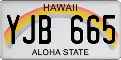 HI license plate YJB665