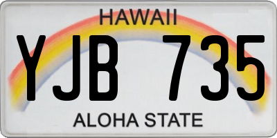 HI license plate YJB735