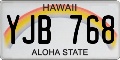 HI license plate YJB768