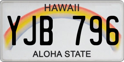HI license plate YJB796