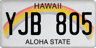 HI license plate YJB805