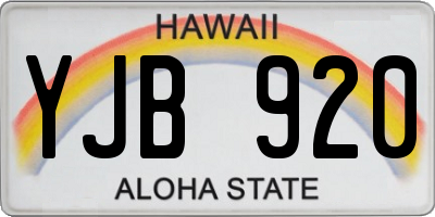 HI license plate YJB920
