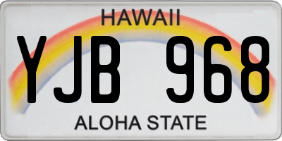 HI license plate YJB968