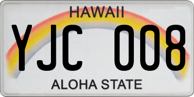 HI license plate YJC008