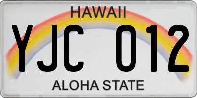HI license plate YJC012