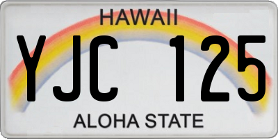 HI license plate YJC125