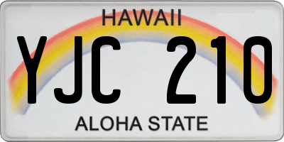 HI license plate YJC210
