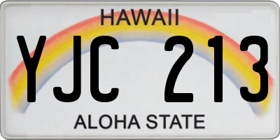 HI license plate YJC213