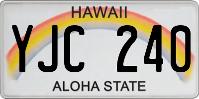 HI license plate YJC240