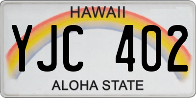HI license plate YJC402