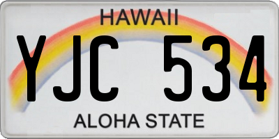 HI license plate YJC534