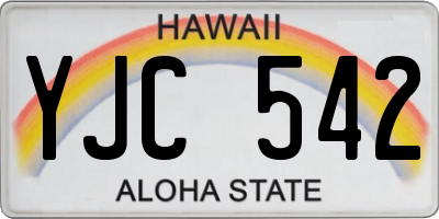 HI license plate YJC542