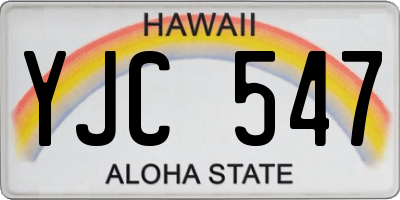 HI license plate YJC547