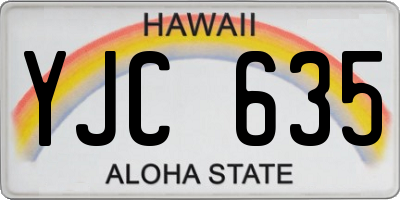 HI license plate YJC635