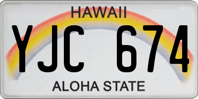 HI license plate YJC674