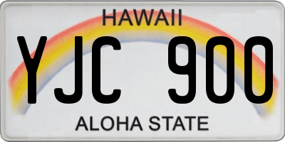 HI license plate YJC900