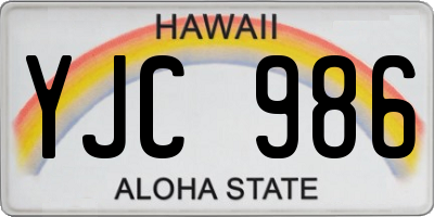 HI license plate YJC986