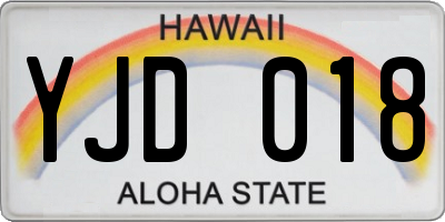 HI license plate YJD018