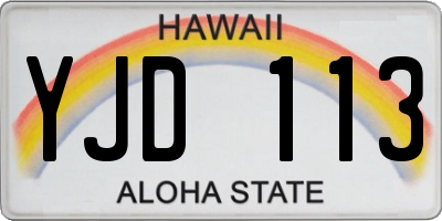 HI license plate YJD113