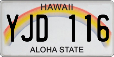 HI license plate YJD116