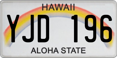 HI license plate YJD196