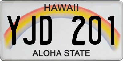HI license plate YJD201