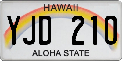 HI license plate YJD210