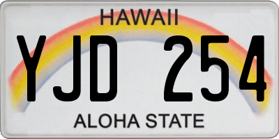HI license plate YJD254
