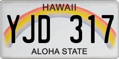 HI license plate YJD317