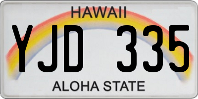 HI license plate YJD335