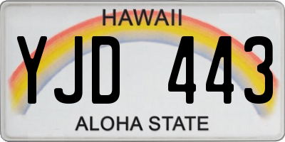 HI license plate YJD443