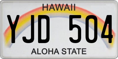 HI license plate YJD504