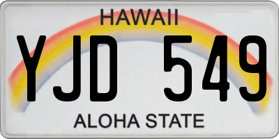 HI license plate YJD549