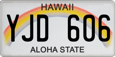 HI license plate YJD606