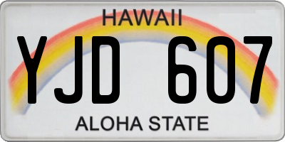 HI license plate YJD607