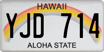 HI license plate YJD714