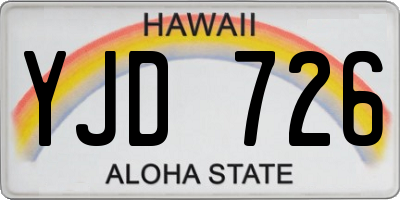 HI license plate YJD726