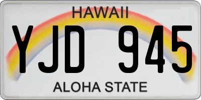 HI license plate YJD945