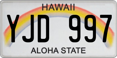 HI license plate YJD997
