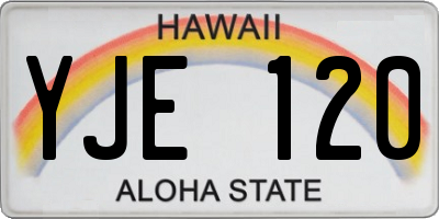 HI license plate YJE120