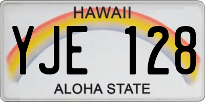 HI license plate YJE128