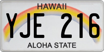 HI license plate YJE216