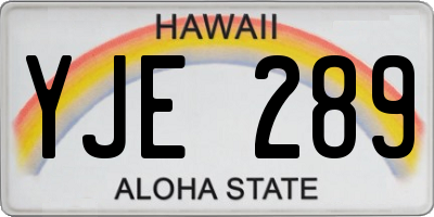 HI license plate YJE289