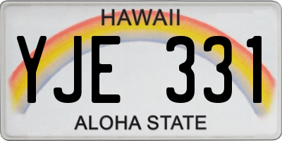 HI license plate YJE331