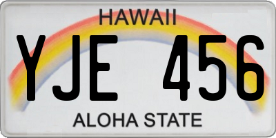 HI license plate YJE456