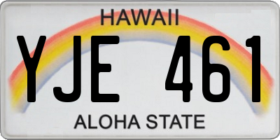 HI license plate YJE461